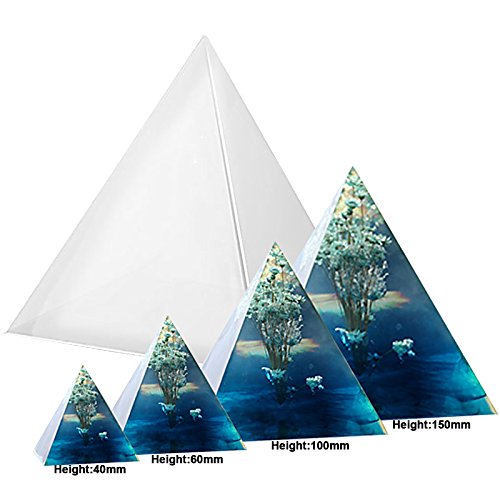 Funshowcase Pyramid Resin Epoxy Mold for Jewelry Making, Polymer Clay, Soap Making, Cabochon Gemstone Crafting Projects Extra Large 6x6"
