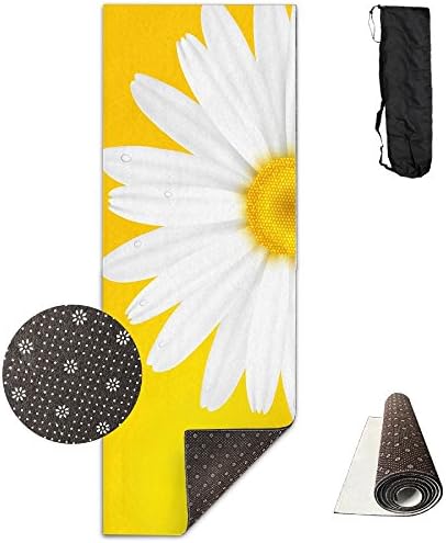 Sunflower Premium Design Yoga Mat, Extra Long (24"x71"), Non-slip, Eco-friendly, Ideal For Bikram, Hot Yoga, Ashtanga, Pilates, Or Sweaty Practice. Includes Carrying Strap!