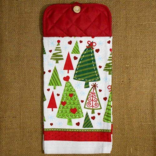 Christmas Tree Themed Hanging Dish Towel, Holiday Kitchen