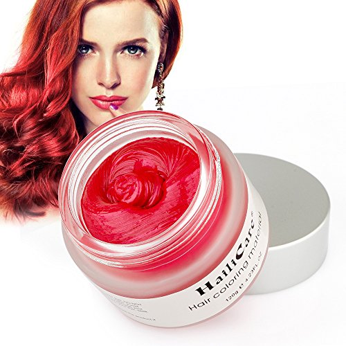 HailiCare Red Hair Wax 4.23 oz, Professional Hair Pomades, Natural Matte Hairstyle Max for Men Women (Red)