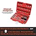 ZEXETT 46-Piece 1/4-Inch Drive Socket Ratchet Wrench Set, Screwdriver Bit Tool Box Set, Chrome Vanadium Steel Repair Hand Tool Kit With Enhanced Storage Casee