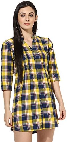 One Femme Women's Plaid Check Print Tunic