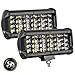 LED Light Bar, DJI 4X4 2Pcs 6 Inch 144W Quad Row LED Pods Light Flood Beam Osram Off Road LED Cubes Work Light Waterproof Driving Fog Lamps for Truck Jeep ATV UTV SUV Boat
