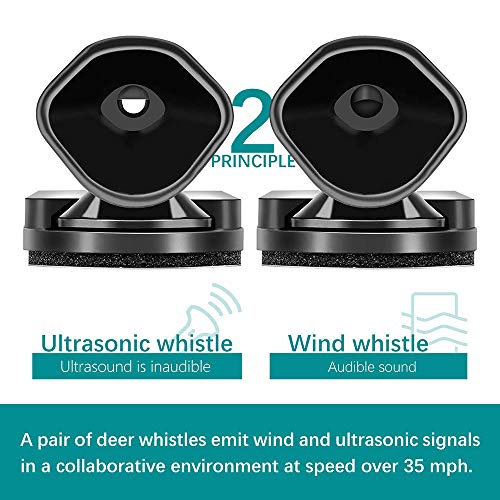 Lipctine 10 Pcs Deer Alert Whistle Horns for Vehicles 10 Pcs Tapes Avoids Deer Collisions Car Deer Warning, Black Ultrasonic Wildlife Warning for Auto Motorcycle Truck SUV and ATV