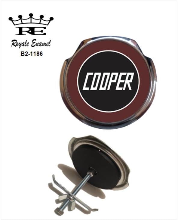 ROYALE ENAMEL ROYALE CAR GRILL BADGE - MINI COOPER MAROON B2. 1186