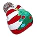 Supervisor Lotsa Lites! Flashing Holiday Knitted Hat Light Up Beanie (Red & White)