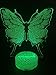 3D Optical Illusion Led Night 7 Colors Changing Desk Lamp Butterfly By AZALCO