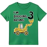 Tstars I'm Digging Being 3 4 Shirt - 3rd 4th Birthday Outfit with Digger Truck - Construction Tee for Toddler Boys