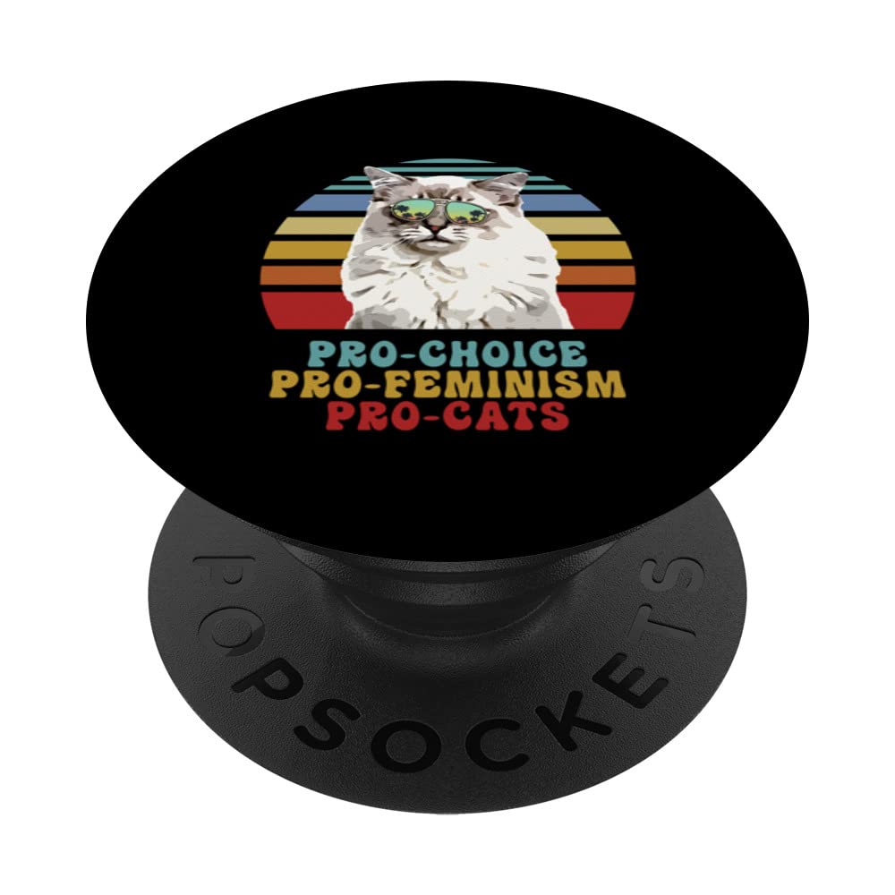 Pro Choice Pro Feminism Pro Cats Women's Rights Feminist PopSockets Swappable PopGrip