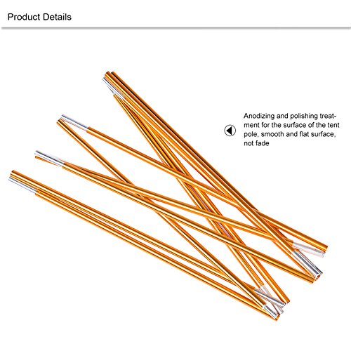 Tent Pole Rod Aluminum Alloy Tarp Poles Supporting Rod Tent Stakes Support Replacement Kit (2Pcs) - Thumbnail 4
