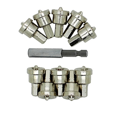 AUTOTOOLHOME 10pc Drywall Screw Bits Setter Dimpler PH2 Magnetic Bit Holder for Plasterboard - Thumbnail 2