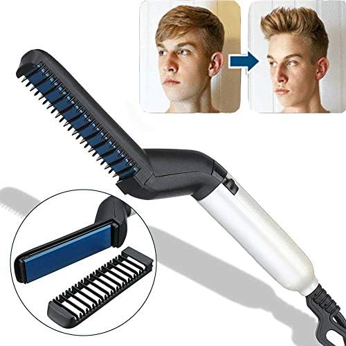 Beard Straightener, YOOAO Hot Comb for Men Quick Hair Straightening Electric Hair Styler for DIY Flexible Modeling and Natural Side Hair