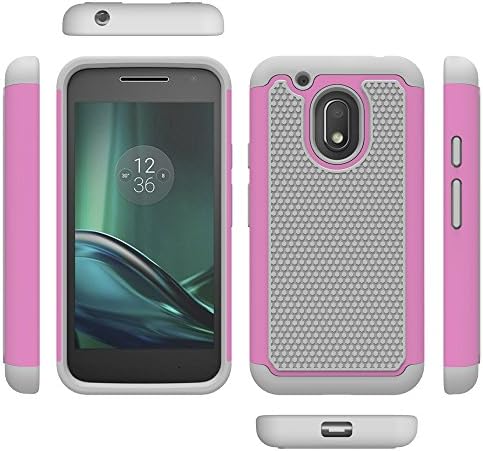 Moto G4 Play Case, MPCE [Drop Protection] Heavy Duty Shock Absorbing Hybrid Dual Layer Armor Defender Case Cover for Motorola Moto G Play (2016) / Moto G Play (4th Gen.) (Light Pink/Light Grey)