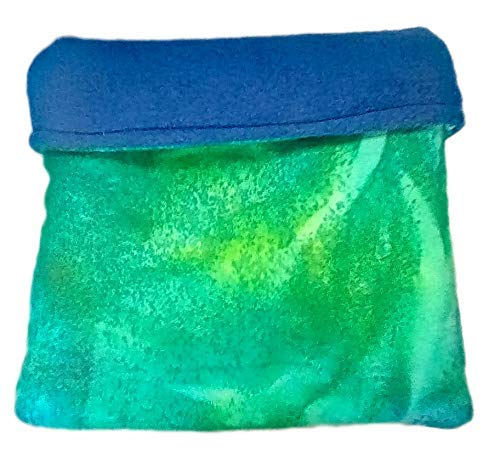 Pet Snuggle Sack 10" x 11" - Padded 3 Layers - Blue Green Tie Dye - Hedgehog Sack - Sugar Glider Snuggle Sack - Reversible - Machine Wash