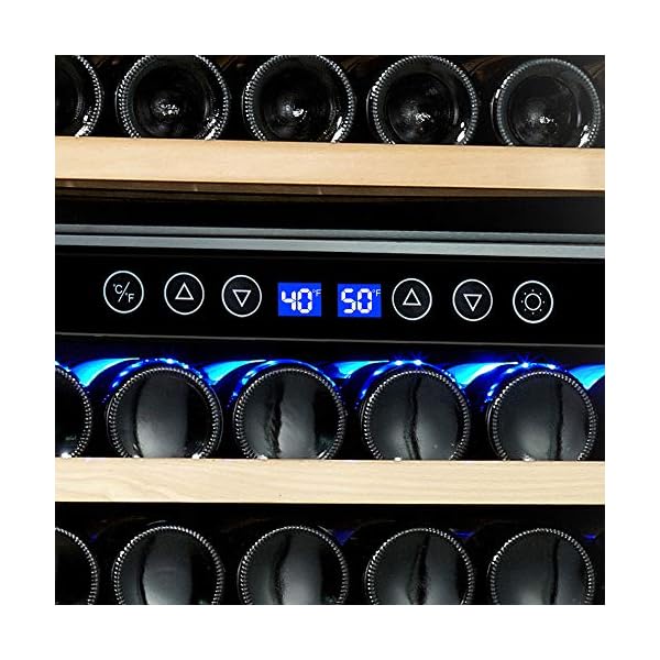 Kalamera-157-Bottle-Freestanding-Wine-Refrigerator-Stainless-Steel-triple-layered-Tempered-Glass-Door-Electronic-One-Touch-Control-with-LED-Display