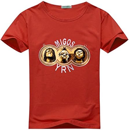 Shagang Womens T-shirts Migos YRN Red Size S