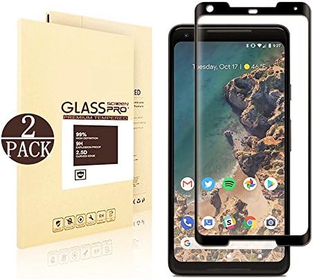 [2 Pack] Google Pixel 2 XL Tempered Glass Screen Protector, Linboll - HD Ultra-clear, 3D Coverage,9H Hardness, Anti-Scratch, Bubble Free, Screen Protectors For Google Pixel 2 XL - Black