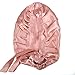 Easilk Silk Sleep Caps for Women Girls, 100% Natural Night Cap Adjustable Bonnet Head Cover for Hair Beauty,Rosy Pink,L
