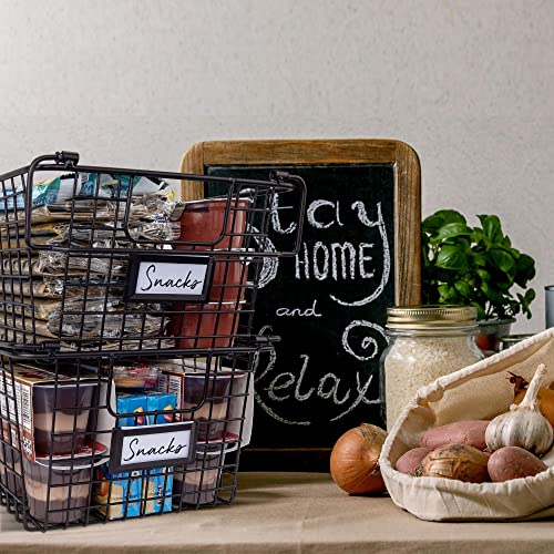 Granrosi Wire Baskets For Pantry Storage and Organization XL, Set of 2