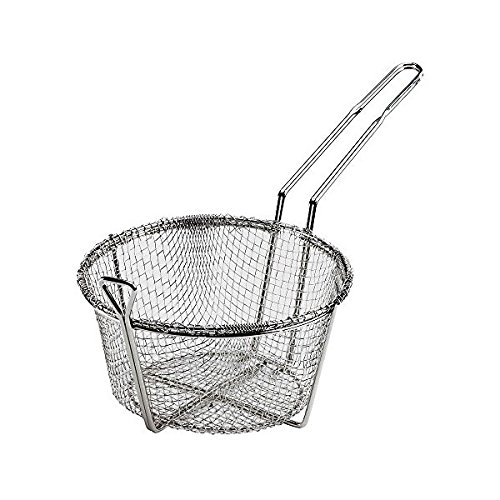 Browne Foodservice B0100 Round Fryer/Pasta Basket #6 Mesh 9-3/4" X 4-3/4" Nickel Plated 226-1060