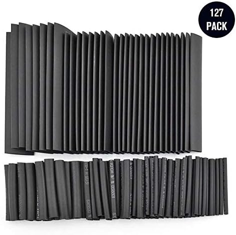 XFGHZSEDGTFHZFDGHN Black Glue Weatherproof Heat Shrink Sleeving Tubing Tube Assortment Kit Car Cable Sleeving Assortment Wrap Wire Kit 127Pcs