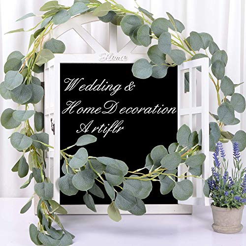 LYLYFAN Eucalyptus Garland 6Ft Artificial Eucalyptus Garland Eucalyptus Greenery Garland Wedding Backdrop Arch Wall Decor - Thumbnail 3