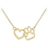 Sisadodo Paw Print Necklace for Women Girls Dog Cat Pet Footprints Choker Necklace Jewelry for Birthday Christmas Gifts Gold