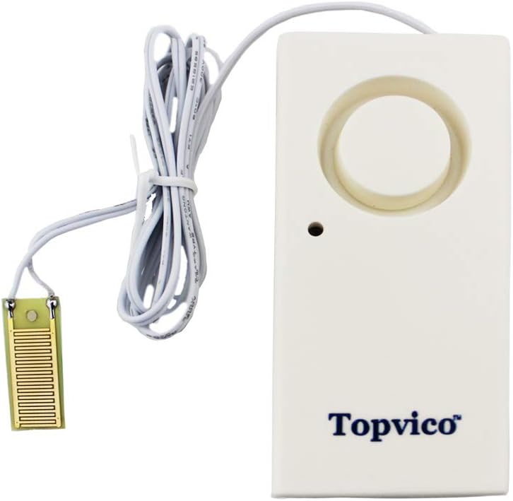 Topvico Water Leak Alarm Detector Sensor Flood Alert 120dB Work Alone Home Security Battery Powered