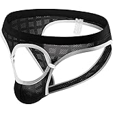 Golirsteca Mens Open Front Jockstrap Low Waist Button Closure Triangle Briefs Underwear Underpanties