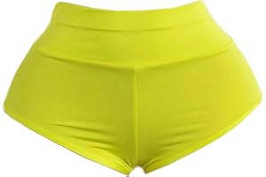 JOINFUN Women Retro Solid Silk High Waisted Scrunch Butt Lifting Booty Shorts Hot Pants