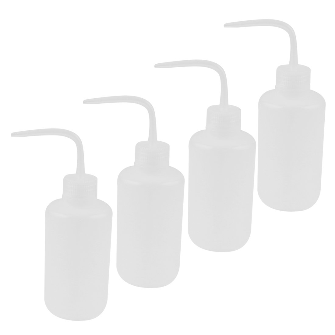 sourcingmap Plastic Lab Bent Tip Liquid Storage Squeeze Bottle 250mL 4 Pcs
