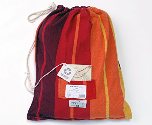 AMAZONAS XXXL Supersize Hängematte Gigante Lava handgefertigt in Brasilien 300cm x 200cm bis 280kg in Lavafarben – Bild 6