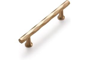 JIASENBAO Champagne Bronze Cabinet Pulls 5" Hole Center 10 Pack Hammered Cabinet Handles Decorative Kitchen Drawer Dresser Cupboard Bathroom Vanity Cabinet Hardware Rhombus