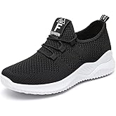 WARDENA Non-Slip Walking Shoes for Women : Lightweight Comfort Casual Workout Shoes,Yoga Tennis Or Running Sneakers Black 10