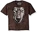 The Mountain Wolf Face Child T-Shirt, Grey, Medium