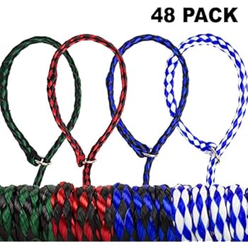 thumbnail image 2 of 12 Pack 6-Foot Slip Leads For Dogs - Nylon Kennel Leads With O Ring For Grooming, Vets, Shelters, Daycare (Assorted Colors) 2 of 9