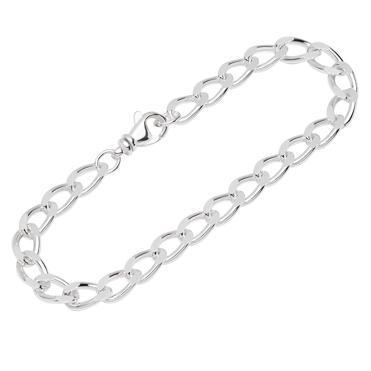 NKlaus bracelet 925 sterling silver 23,5cm long tank chain round men bracelet exquisite 12257