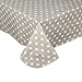 DII Vinyl Tabletop Collection Flannel Backed Polka Dot Tablecloth, Rectangle, 60x102, Natural