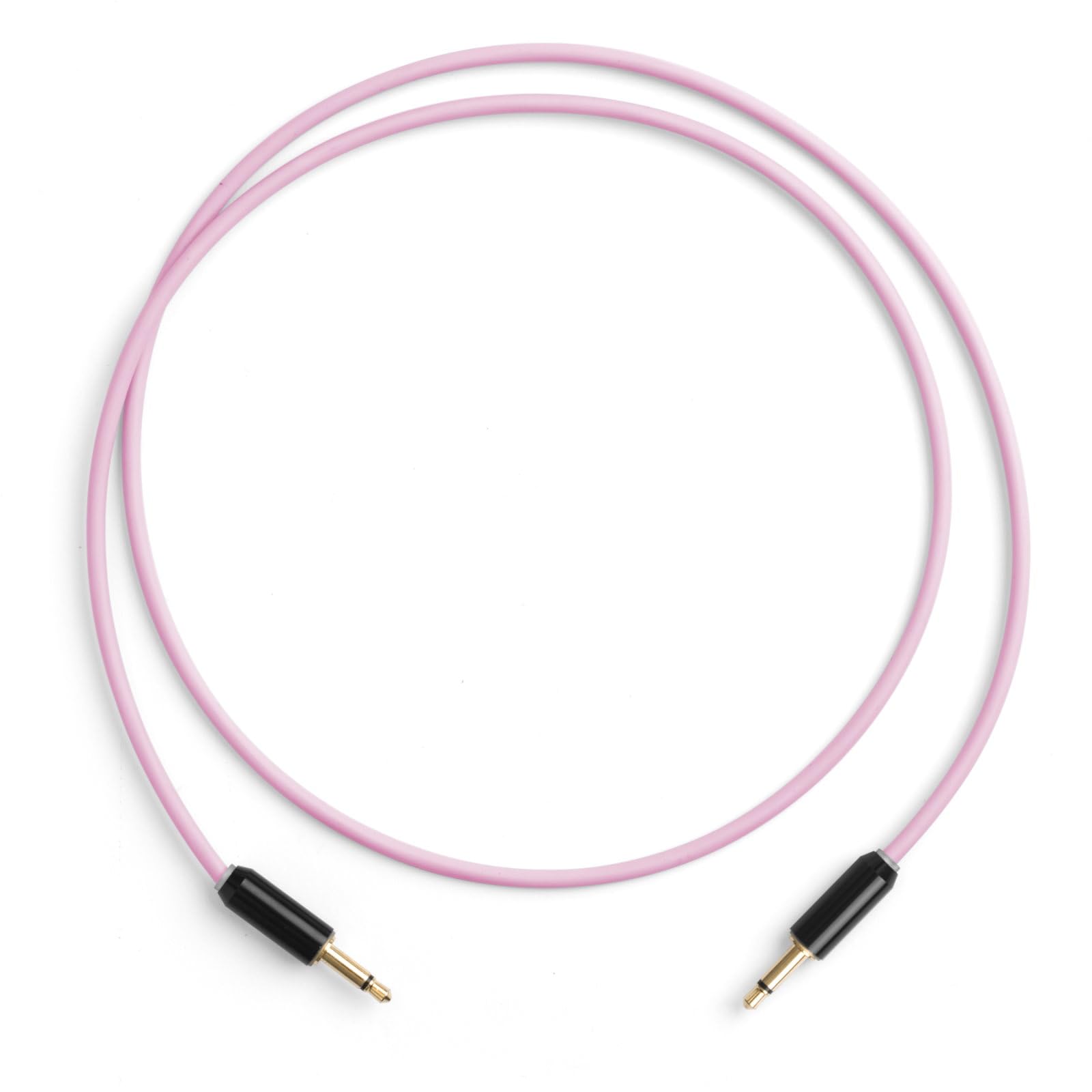 MyVolts Candycords Halo LED patch cables 2-pack, straight mini mono jack to straight mini mono jack, 50cm, Marshmallow Pink