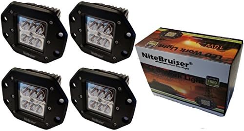 NiteBruiser ® 4 pcs 18W 3x3 Dually Flush Mount CREE LED Light Lamps Dually D2 Off 4x4 4wd Jeep Truck F150 Tacoma Bumper 3" Spot