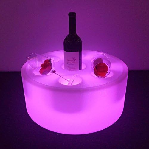 Round Wine Rack and Stand - Cordless, Colour Changing with Remote, 42cm x 16cm in size