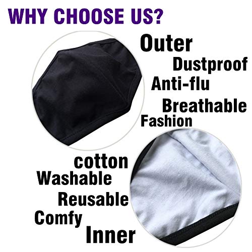 2 Pieces N95 N99 Dust Respirator Mask for Pollution, Smoke - Washable Reusable Comfy Face Mask - with Activated Carbon Valve Replaceable Filter for Men Women(2PCS Black)