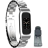 T-BLUER Compatible with Fitbit Luxe Bands,Stainless Steel Metal Replacement Strap Wrist Band Compatible for Luxe Fitness Tracker