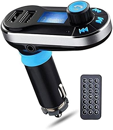 Perbeat Bluetooth FM Transmitter Wireless Receiver Hands free Car Kit Radio Adapter MP3 Player Dual USB Car Charger support SD Card USB Flash Disk for Smart phone, iPhone, iPad,etc (BT66 Silver)