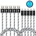Flebi 3 Feet Lightning to USB Cable Nylon Braided Charging Cord Charger for iPhone/iPad/iPod - 5 Piece
