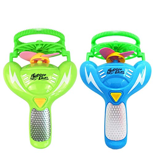 Fstop Labs 2 Pack Bubble Gun Shooter Toy Blaster with Soap Solution Electric Bubble Machine Fan Blowing Bubble Gun Kids Girls and Boys Playing Game Toy Indoor and Outdoor (Batteries not Included)