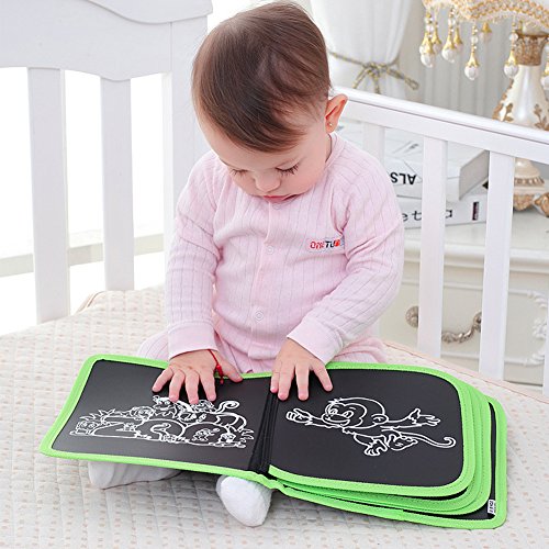Leiyini Travel Doodle Mat Portable Drawing Board Children Mess Free Chalk Board Doodle & Drawing Book Early Educational Learning Toy (B)