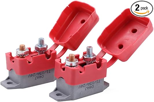 Amazon Com Gloaso 15 Amp Automatic Reset Circuit Breakers 12v 24v Dc Replacement 15a Breaker W Cover Stud Bolt For Automotive Marine Industrial Scientific