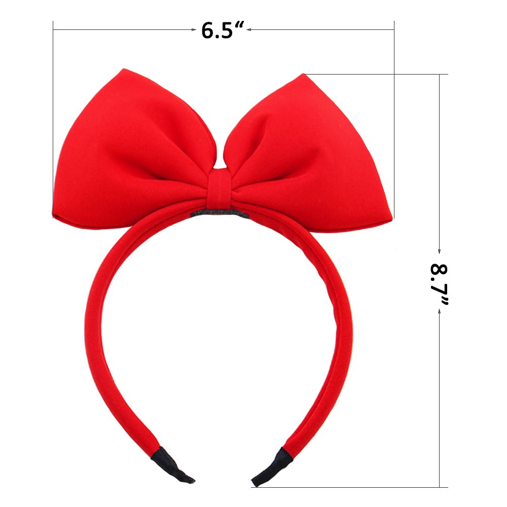Bow Headband Red Bowknot Headband Big Bow Hair Hoop Cute Girls Kids Party Decoration Headdress Cosplay Costume Headwear Halloween Makeup Handmade Headpiece Hair Band Elastic Hair Accessories 1 Pack : Beauty
