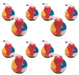 12 - BEACH BALL Pool Party CUPS with straws